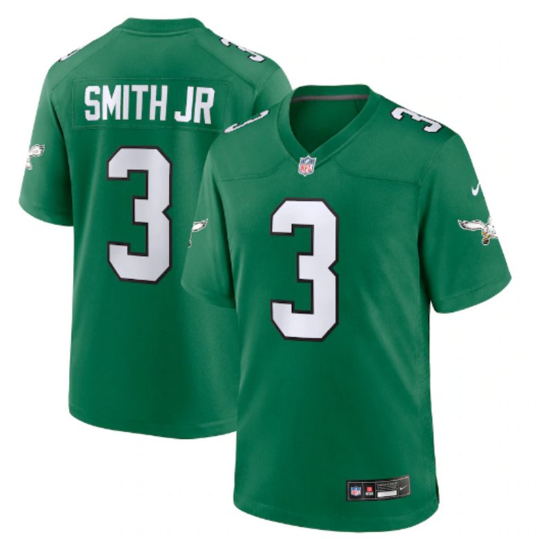 Men Philadelphia Eagles #3 Smith jr Green Retro three generations 2025 Nike Vapor Limited NFL Jersey style 1->philadelphia eagles->NFL Jersey